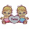 Twins embroidery design