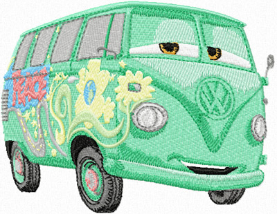 Fillmore Volkswagen bus embroidery design