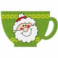 Christmas cup of tea machine embroidery design