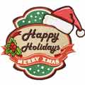 Christmas Happy Holidays machine embroidery design