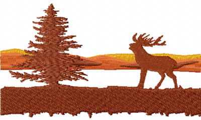 deer at lake free machine embroidery
