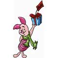 Piglet with Christmas gift