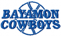 custom digitizing bayamon cowboys logo