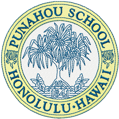Punahou School Honolulu hawaii embroidery design