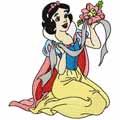 Snow White with flower machine embroidery design
