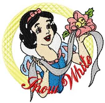 Snow White like flower machine embroidery design