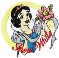 Snow White like flower machine embroidery design