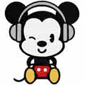 Mickey like Music machine embroidery design