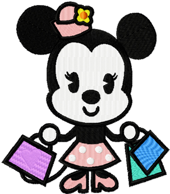 Minnie Shopping machine embroidery design