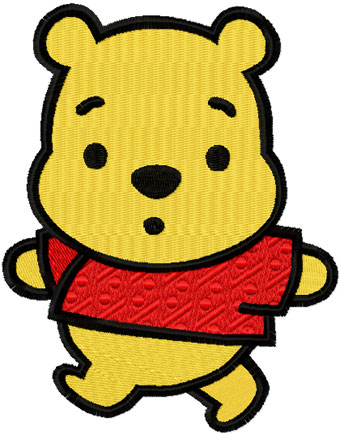 Winnie Pooh like walk machine embroidery design