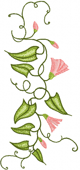 Bindweed machine embroidery design