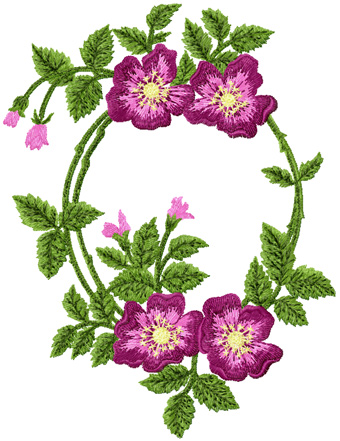 Briar rose machine embroidery design