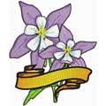 Columbine flower with banner
