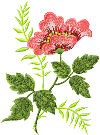 Retro Flower machine embroidery design