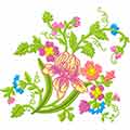 Floral area machine embroidery design