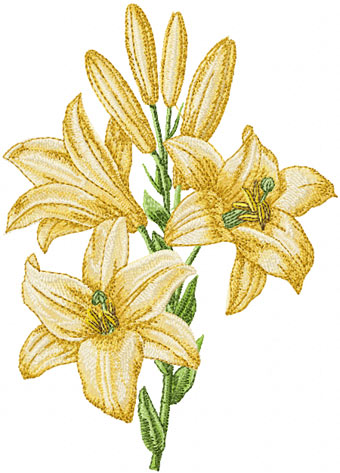 Bouquet of lilies machine embroidery design