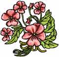 Pink flowers machine embroidery design