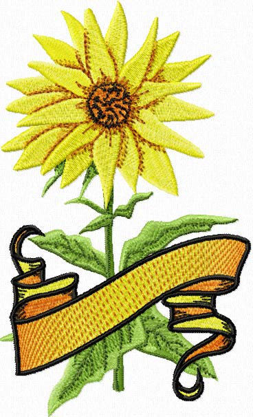Sun Flower machine embroidery design