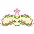 Old english style vignette machine embroidery design