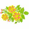 Yellow flowers machine embroidery design