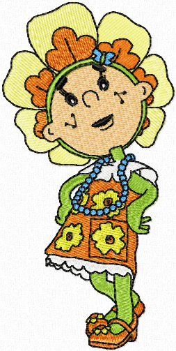 Flowertots Buttercup machine embroidery design