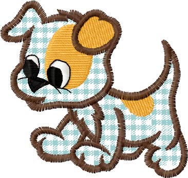 free applique dog funny embroidery