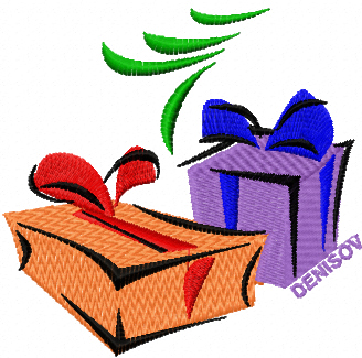 Christmas gifts free machine embroidery design