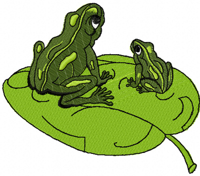 two frogs embroidery design for free download