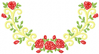 Roses free machine embroidery design