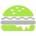 Hamburger symbol free machine embroidery design