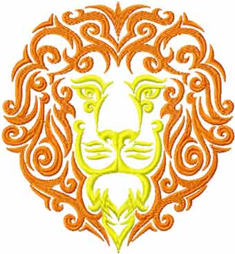 Lion tribal free machine embroidery design