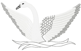 Swan free machine embroidery design