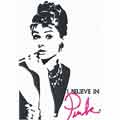 Audrey Hepburn I believe in Pink machine embroidery design