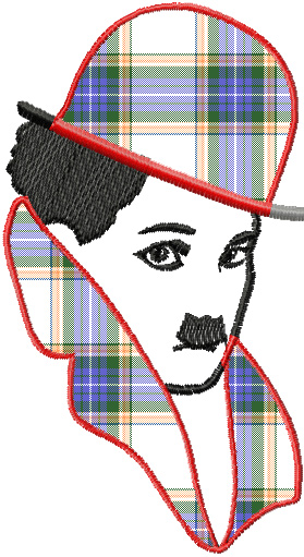 Charlie Chaplin Applique free machine embroidery design