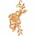 Flower with leaves free machine embroidery design 