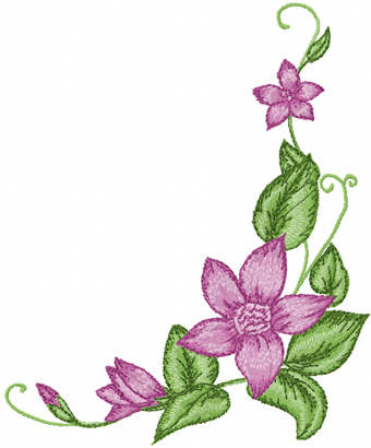 Flower element  free machine embroidery design