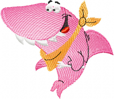 free machine embroidery happy shark