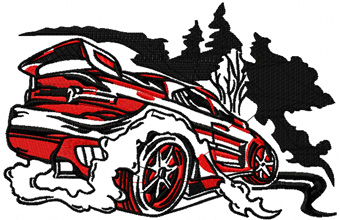 Racing Car free machine embroidery design