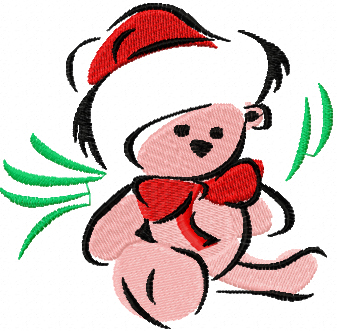 Teddy Bear christmas free embroidery design for janome