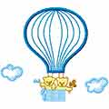 Together in a balloon machine embroidery design