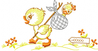 Happy walking duck free embroidery design machine embroidery design