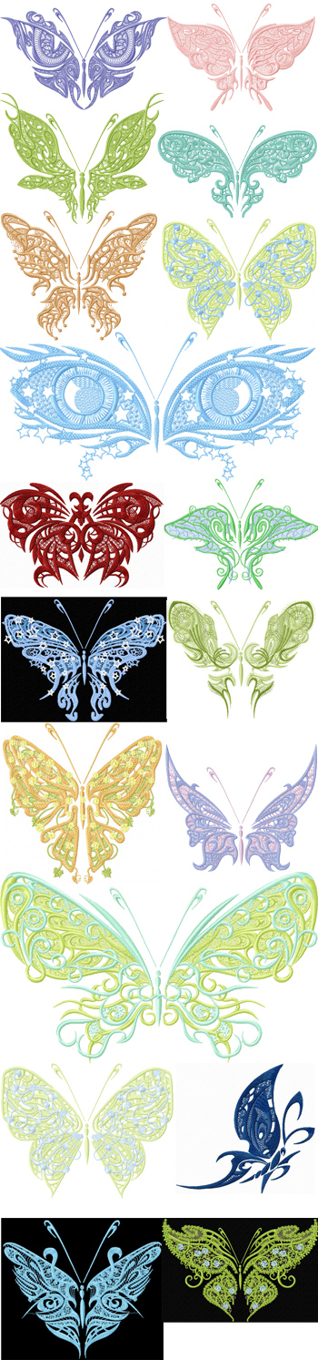 Fantastic butterfly machine embroidery designs collection