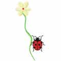 Flower and ladybug free machine embroidery design