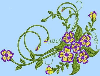 Flower fantasy machine embroidery design