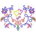 Two flowers modern variant free machine embroidery design
