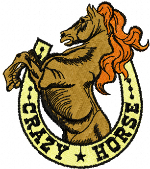 Crazy Horse logo free machine embroidery design