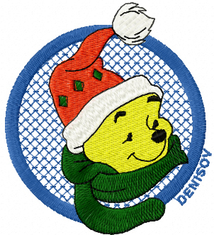 Winnie Pooh Christmas free embroidery design