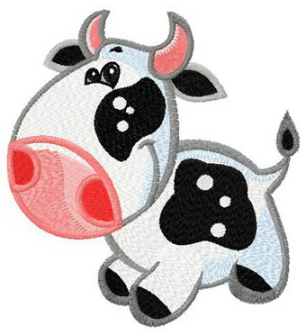 Small funny cow machine embroidery design