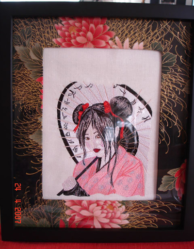 geisha in frame oriental gift