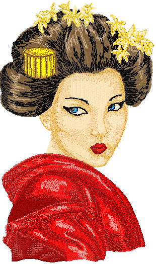 Geisha embroidery design download